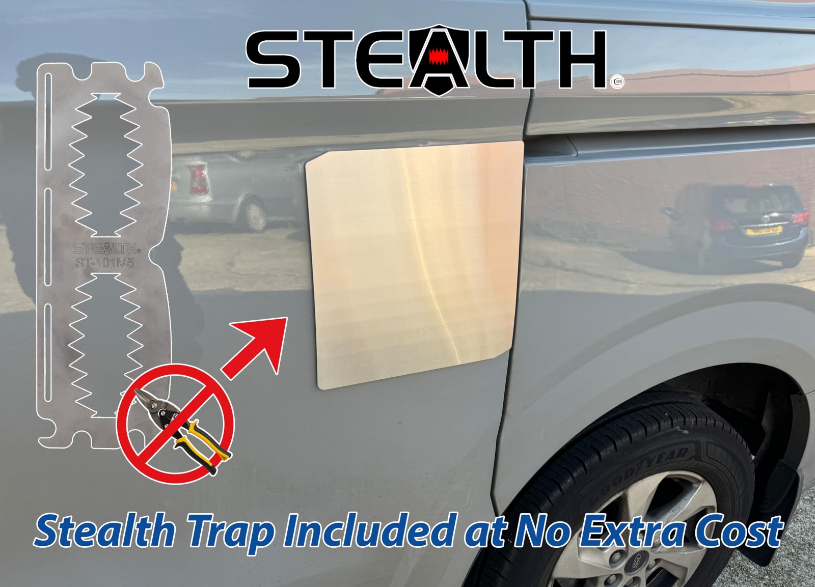 Ford Custom 24> V-Armour External Latch Shield