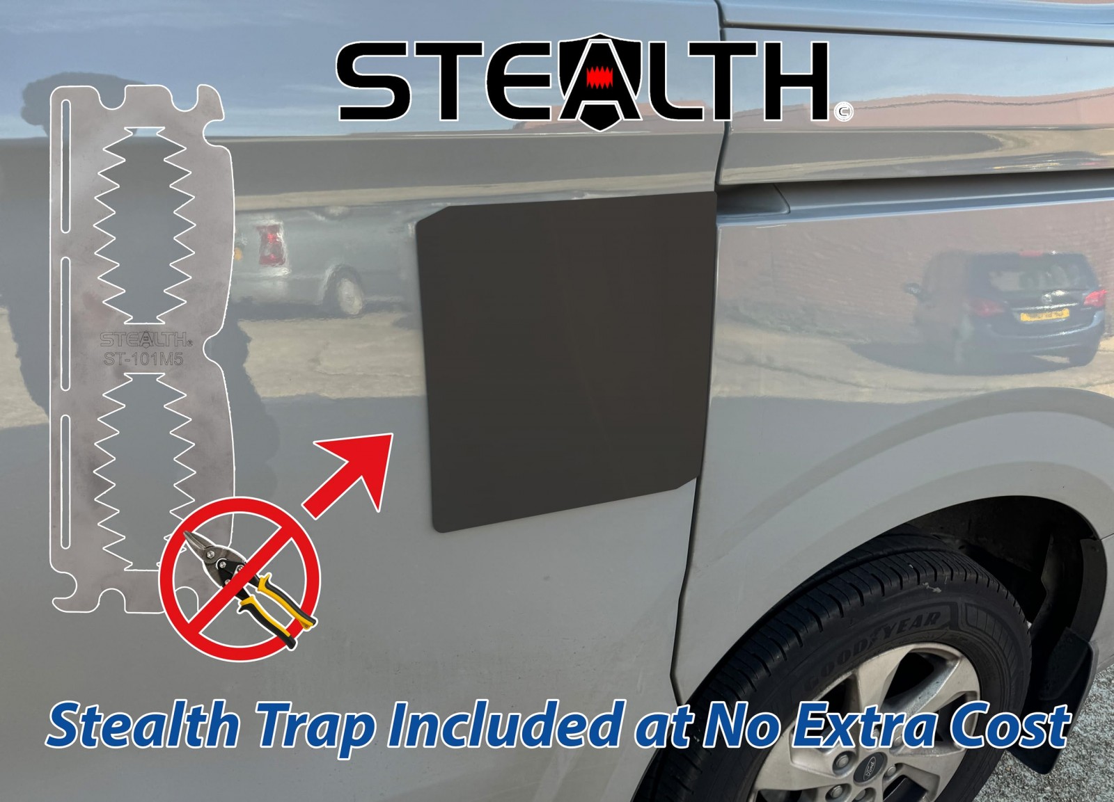 Ford Custom 24> V-Armour External Latch Shield